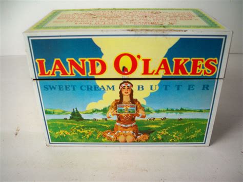 land o lakes metal recipe box|Land O' Lakes Butter Metal Recipe Box Retired Mascot Mia Filled .